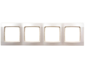 KARO Ramka poczwórna ecru perłowy R-4S/42