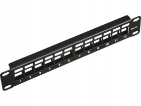 Patch panel pusty RACK 10 1U na 12 modułów keystone czarny Alantec