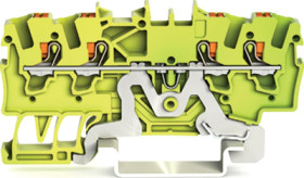 4-wire protective earth terminal, spring-clamp connection, 0.25-2.5 mm², 1 pole, green-yellow, 2201-1407