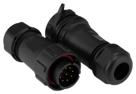 Złącze okrągłe 9-pinowe SY21 Mocowanie kablowe liniowe Wtyk, Gniazdo RS PRO Męski/żeński IP68 SY21
