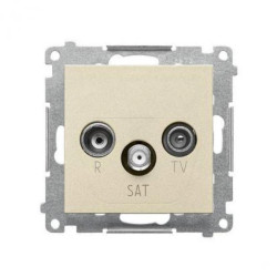 Simon 55 Gniazdo antenowe R-TV-SAT przelotowe 7 dB (moduł). 1x Wejście: 5 MHz÷2,4 GHz Szampański mat TASP.01/144