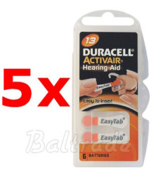30 x baterie do aparatów słuchowych Duracell ActivAir 13