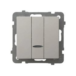 AS Łącznik potrójny z podświetleniem niebieskim kaszmir ŁP-13GS/m/82