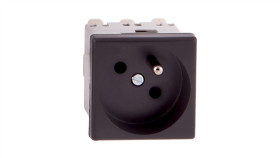 Simon Connect Gniazdo K45 Pojedyncze Z/U 16A Ip20, Szybkozłącza, Szary Grafit...