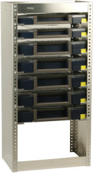 Small parts reagal, with 7 Boxxser case, silver, (W x D) 486 x 380 mm, S217 BOXXSER REGAL