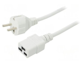 SN25-3/10/2WH Kabel: 3x1mm2, CEE 7/7 (E/F) wtyk,IEC C19 żeński, 2m