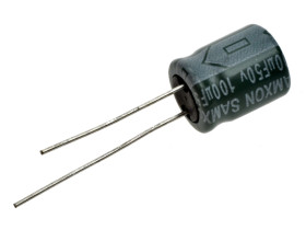 Kondensator; elektrolityczny; niskoimpedancyjny; 100uF; 50V; GF 100U/50V; fi 10x12,5mm; 5mm; przewlekany (THT); luzem; Samxon; R