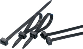 Cable tie, PA, (L x W) 200 x 7.6 mm, bundle-Ø 50 mm, black, -40 to 105 °C, 132-20360