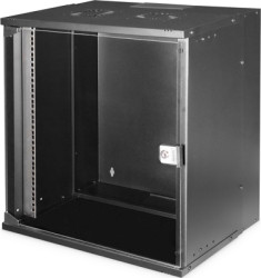 19 inch wall enclosure, 12 U, (W x H x D) 540 x 595 x 400 mm, sheet steel, black, DN-49207