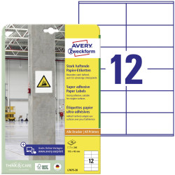 Avery-Zweckform L7875-20 Adhesive labels Paper White 105x48mm 240pcs Permanent