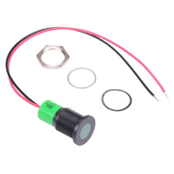 Q16FP3BPXXHG220E Hyper Bright Green Flush 16mm 220VAC LED Panel Indicator IP67 APEM