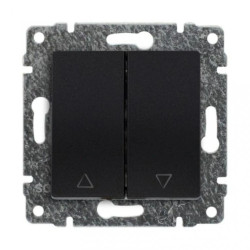 VENA Łącznik żaluzjowy z klawiszem bez ramki 16AX250V czarny mat 510928