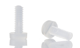 Śruba maszynowa M2 łeb z łbem walcowym Nylon długość 6.0mm skok 0.40mm