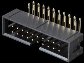 connector, 20-pin, angled