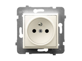 ARIA Gniazdo pojedyncze z uziemieniem ecru GP-1UZ/m/27 OSPEL