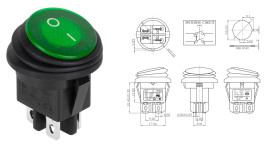 PRZEŁĄCZNIK OKRĄGŁY HERMETYCZNY ZIELONY 230V MKO DWUTOROWY