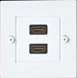 CVGP34955WT HDMI wall jack with 2x HDMI female/female, white