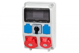 Rozdzielnica budowlana FLORENCJA 1x5P 16A 1x5P 32A 2x2P+Z przełącznik 0-1 9 modułów ITALINE ITA00123 ELIT50533