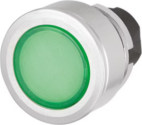 Pushbutton, illuminable, groping, waistband round, green, front ring silver, mounting Ø 30.5 mm, 46-2231.4FH0.000