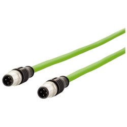 Metz Connect 142M1D11010 M12 CAT5e cable 1m Green PUR Acid Ozone UV resistant