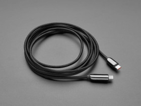 Adafruit USB C to USB C Cable w/ 100W Watt Display - 2 meter Black Woven