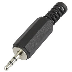 TruComponents 202674 2.5 mm audio jack Plug, straight,Pins:3 Stereo Black