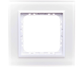SONATA Ramka pojedyncza białe szkło / biała R-1RGC/31/00