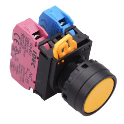 YW1B-A1E11Y Yellow 22mm Maintained Push Button Switch 1NO-1NC IP65 IDEC
