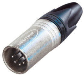 XLR plug, 5 pole, silver-plated, 1.0 mm², AWG 18, metal, NC5MXX
