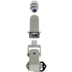 Obudowa termoplasytczna złącza HAN-KIT 3A 4+PE męski+żeński 230/400V 10A Han A wejście proste kątowe (gniazdo) M20 10200040004