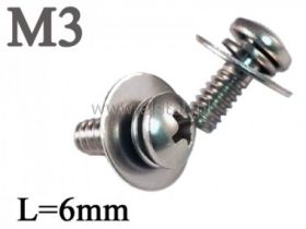 Śruba M3x6mm (+) i podkładka x2 walcowy ( zestaw )