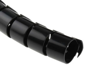 Opaska spiralna, Ø 20 → 23mm, materiał: PA 6, kolor: Czarny, RS PRO