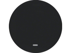 BERKER R.1/R.3 Klawisz z przezroczystą soczewką czarny połysk 16212045 HAGER