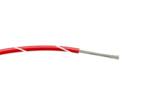 Przewód jednożyłowy linkowy, 0,5 mm², 16/0,2 mm, 20 AWG, PVC, 1 kV AC, Czerwony/Biały, dł. 100m, RS PRO
