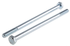 Śruba z łbem sześciokątnym gwint M10 180mm skok 1.50mm Stalowe Sześciokątny Powlekane jasnym cynkiem RS PRO