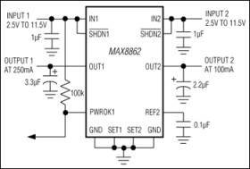 Low-Cost, Low-Dropout, Dual Linear Regulator