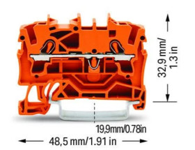 Złączka szynowa 2-przewodowa pomarańczowa 2,5mm2 2002-1202 TOPJOBS