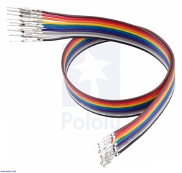 Pololu Ribbon Cable with Pre-Crimped Terminals 10-Color M-F 12" (30 cm)
