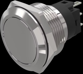 Vandal-proof pushbutton, silver, unlit , mounting Ø 22 mm, IP65/IP67, 82-6651.1000