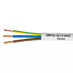 Przewód OMYżo 3x1.5 mm² biały 100 m – kabel mieszkaniowy oponowy 300/300V