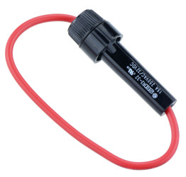 Black 20mm Inline Fuseholder 15A 250V R3-32