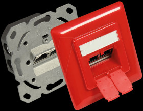 GC-N0051R RJ45 socket, CAT.6a, UP, traffic red