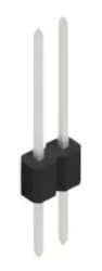 Pin header, 2 pole, pitch 1.27 mm, straight, black, 10059397