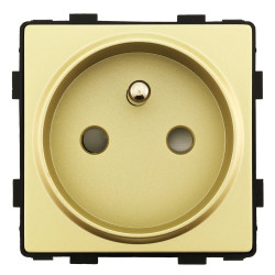 Moduł - gniazdo elektryczne pojedyncze z bolcem - złote - Tawoia Glass