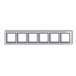 DECO Ramka uniwersalna sześciokrotna - efekt szkła (ramka: szara spód: grafitowy) szary 15-11-DRS-6