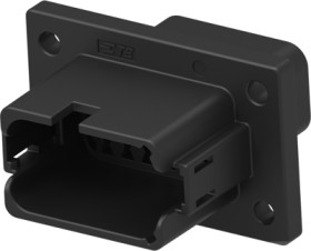 Socket, 12 pole, straight, 2 rows, black, DT04-12PB-BL04