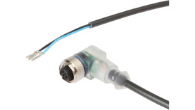 Kabel Połączeniowy, 3M, M12 Żeński (Gniazdo) 3Pin Kątowy, Końcówka Wolna,...