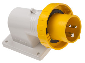 Złącze przemysłowe - zasilające 16A Wtyczka 110 V 2P + E Męski Scame Żółty Montaż ścienny, IP67