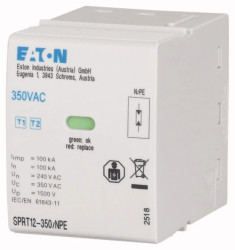 Wkład ogranicznika przepięć Typ T1+T2 100kA 240V SPRT12-350/NPE 195238
