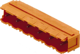 Pin header, 8 pole, pitch 7.5 mm, angled, orange, 1628530000